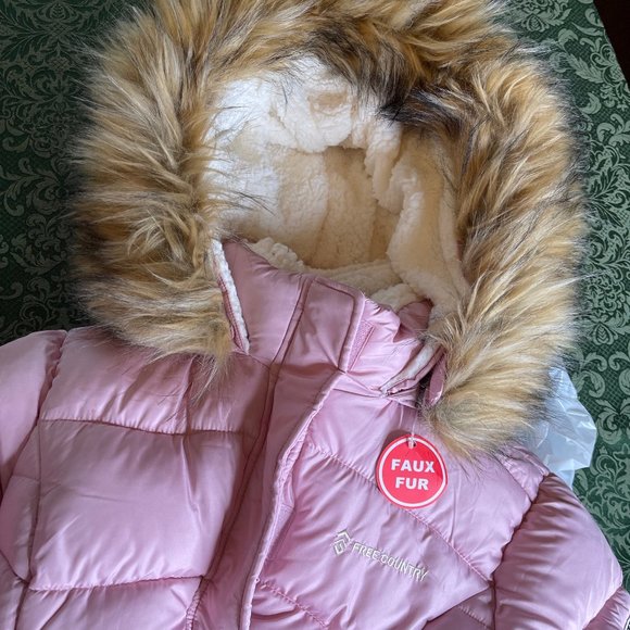 NWt 18 plus 18p 18.5 FREE COUNTRY 3 in 1 LONG winter coat jacket puffer 3in1 kid - Picture 5 of 12